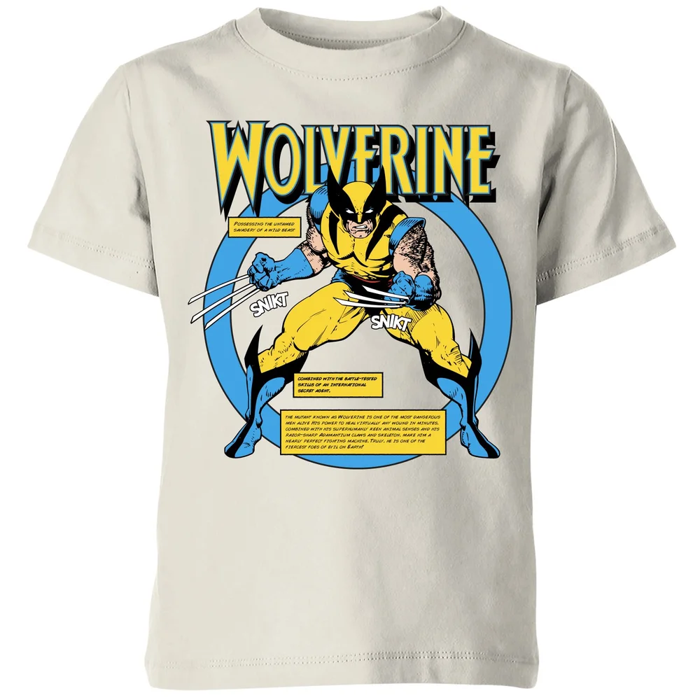 X-Men Wolverine Bio Kids' T-Shirt - Cream - 98/104 (3-4 jaar) Afbeelding 1