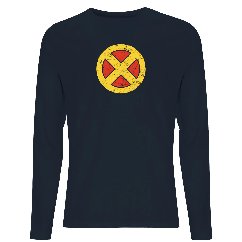 X-Men Emblem Drk Long Sleeve T-Shirt - Navy - S Afbeelding 1
