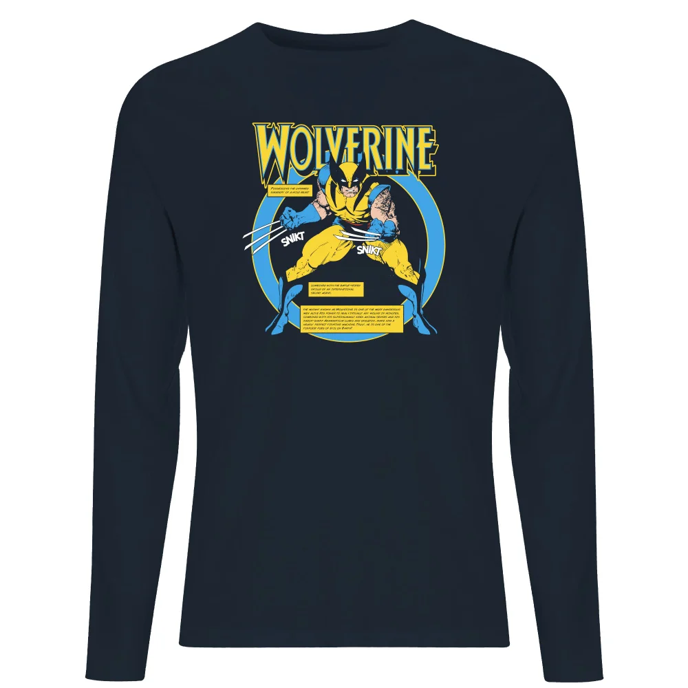 X-Men Wolverine Bio Long Sleeve T-Shirt - Navy - S Afbeelding 1
