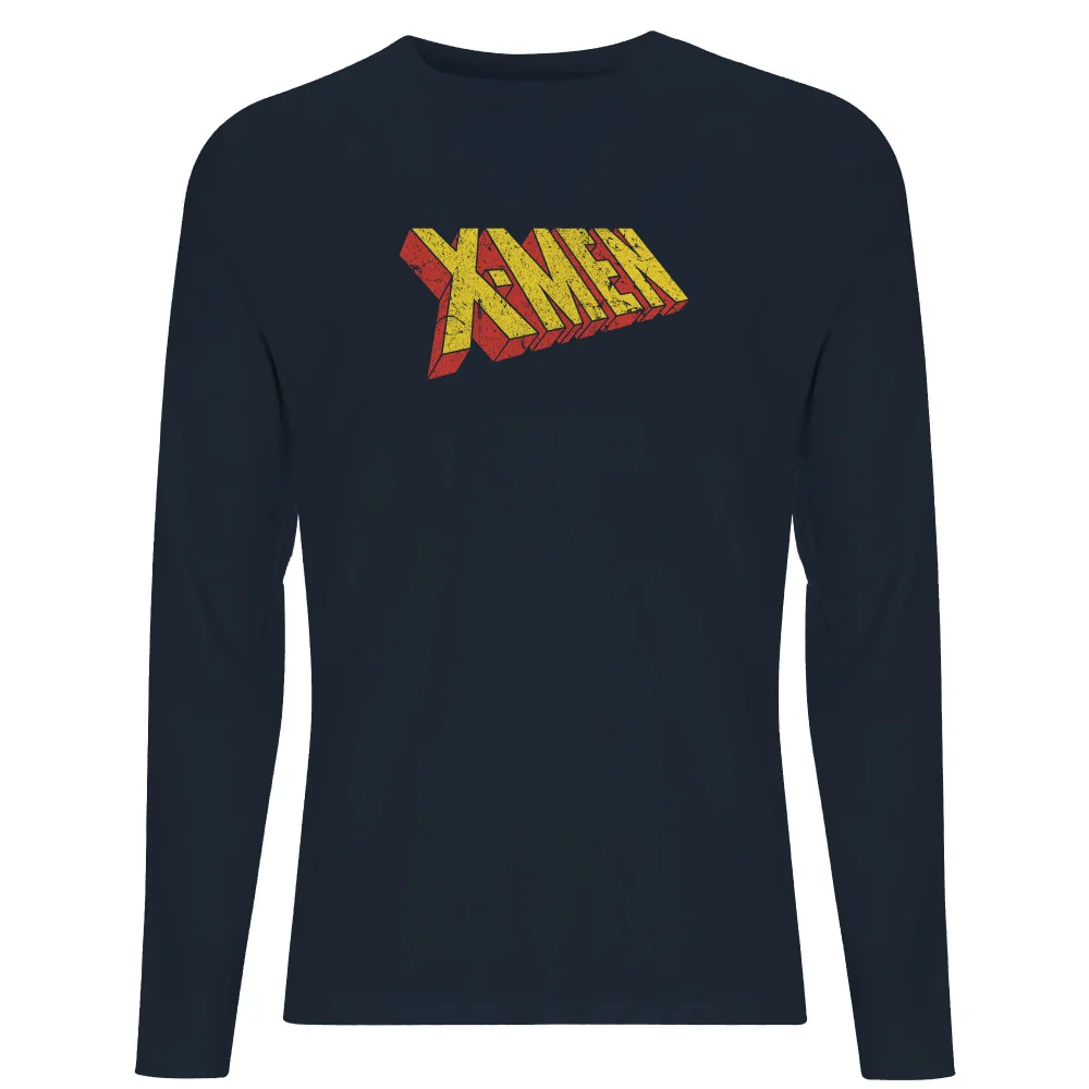 X-Men Retro Logo Long Sleeve T-Shirt - Navy - S Afbeelding 1