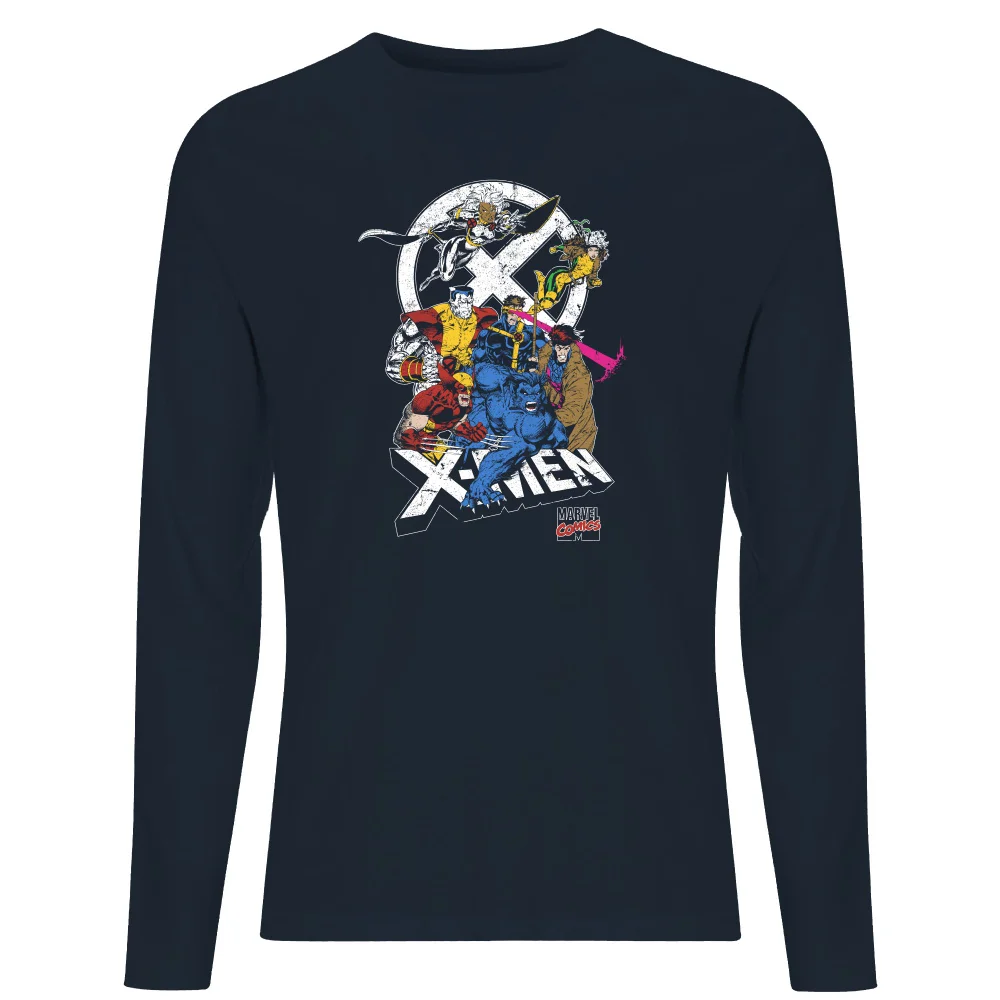 X-Men Super Team Long Sleeve T-Shirt - Navy - S Afbeelding 1