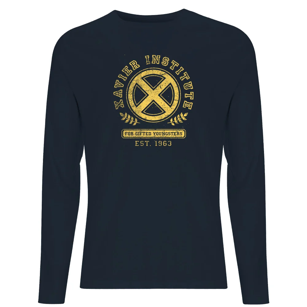 X-Men Xavier Institute For Gifted Youngsters Drk Long Sleeve T-Shirt - Navy - S Afbeelding 1
