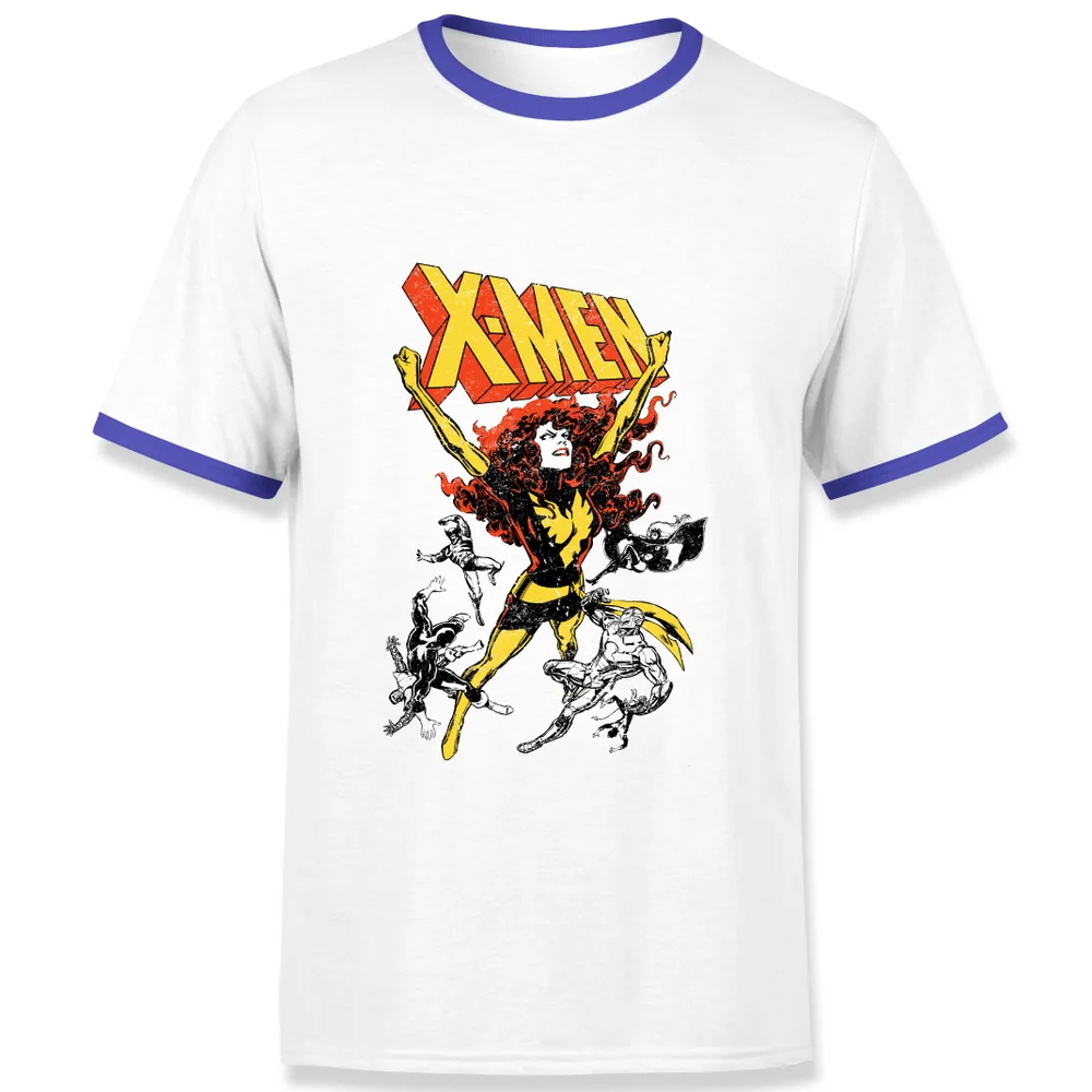 X-Men Rise Of The Phoenix Men's Ringer T-Shirt - White/Navy - S Afbeelding 1