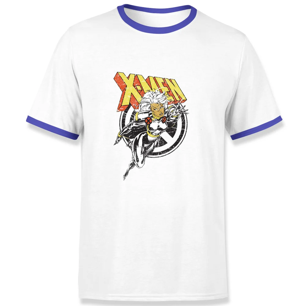 X-Men Storm Men's Ringer T-Shirt - White/Navy - S Afbeelding 1
