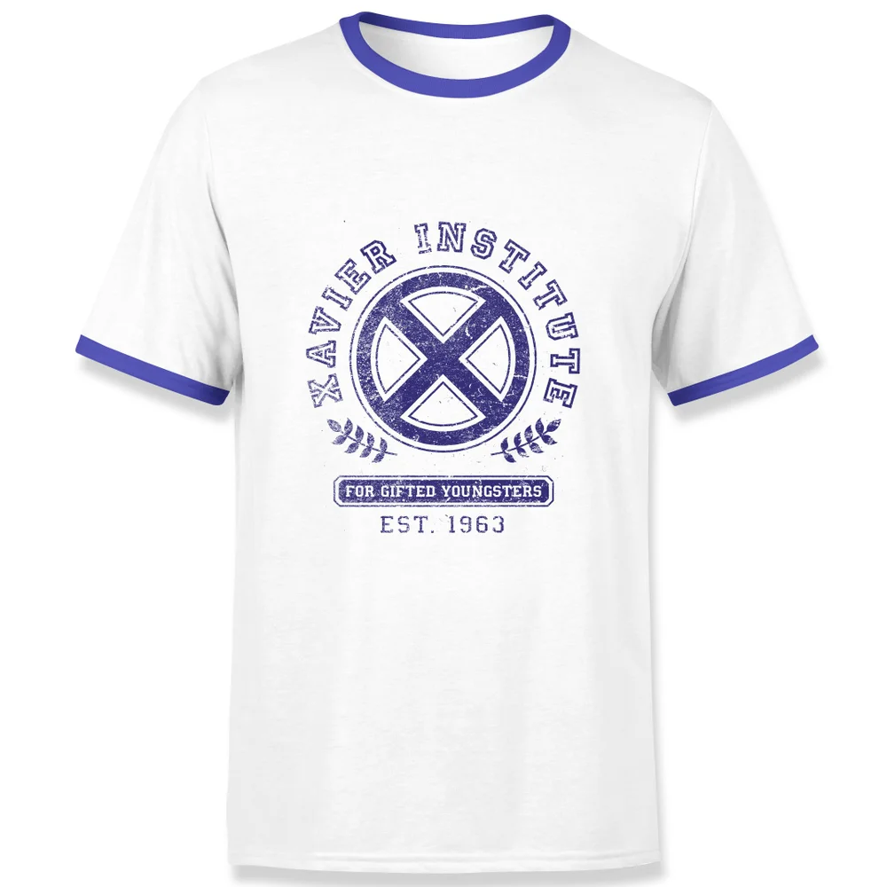 X-Men Xavier Institute For Gifted Youngsters Men's Ringer T-Shirt - White/Navy - S Afbeelding 1