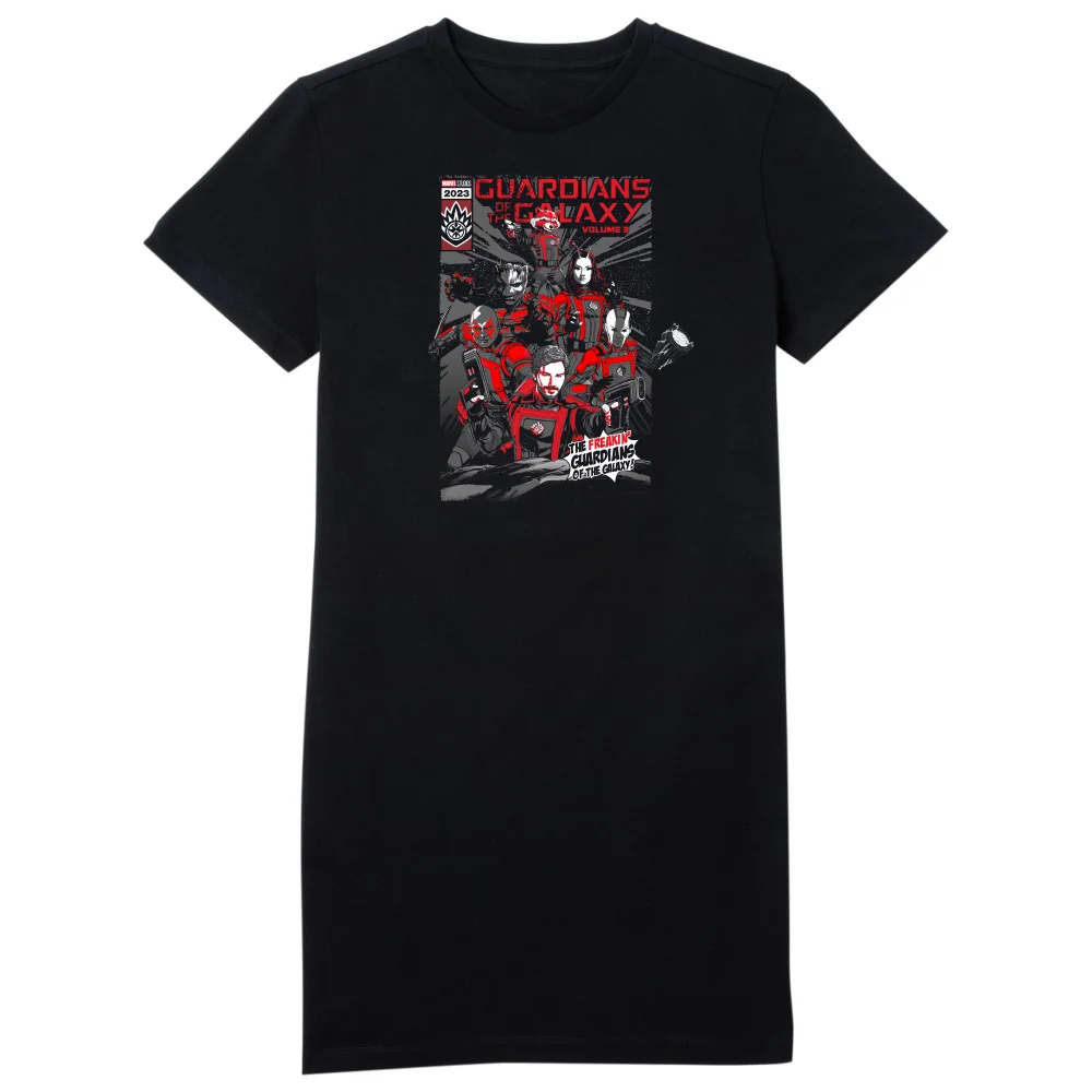 Guardians of the Galaxy The Freakin' Comic Book Cover Women's T-Shirt Dress - Black - L Afbeelding 1