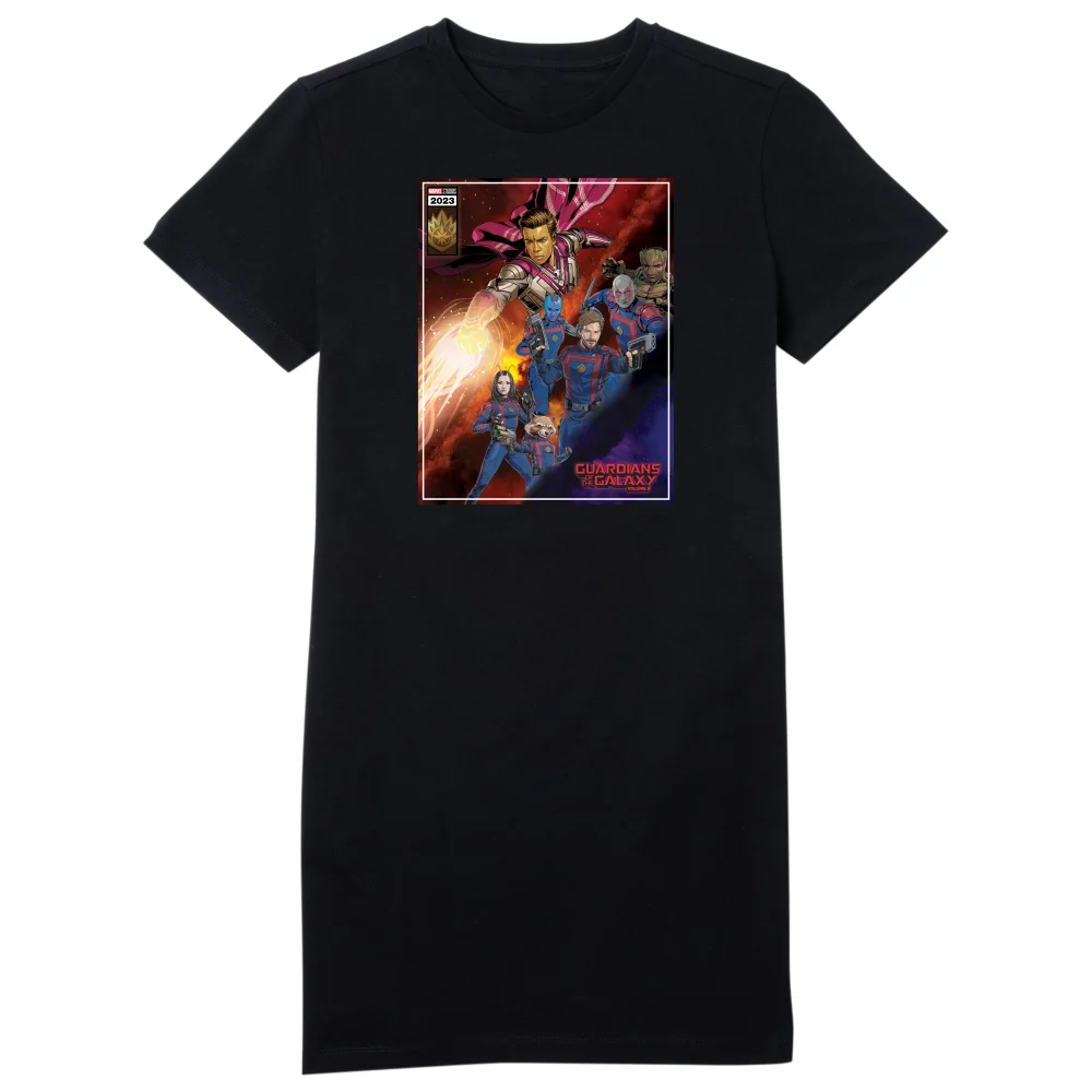 Guardians of the Galaxy Adam Warlock Comic Women's T-Shirt Dress - Black - L Afbeelding 1