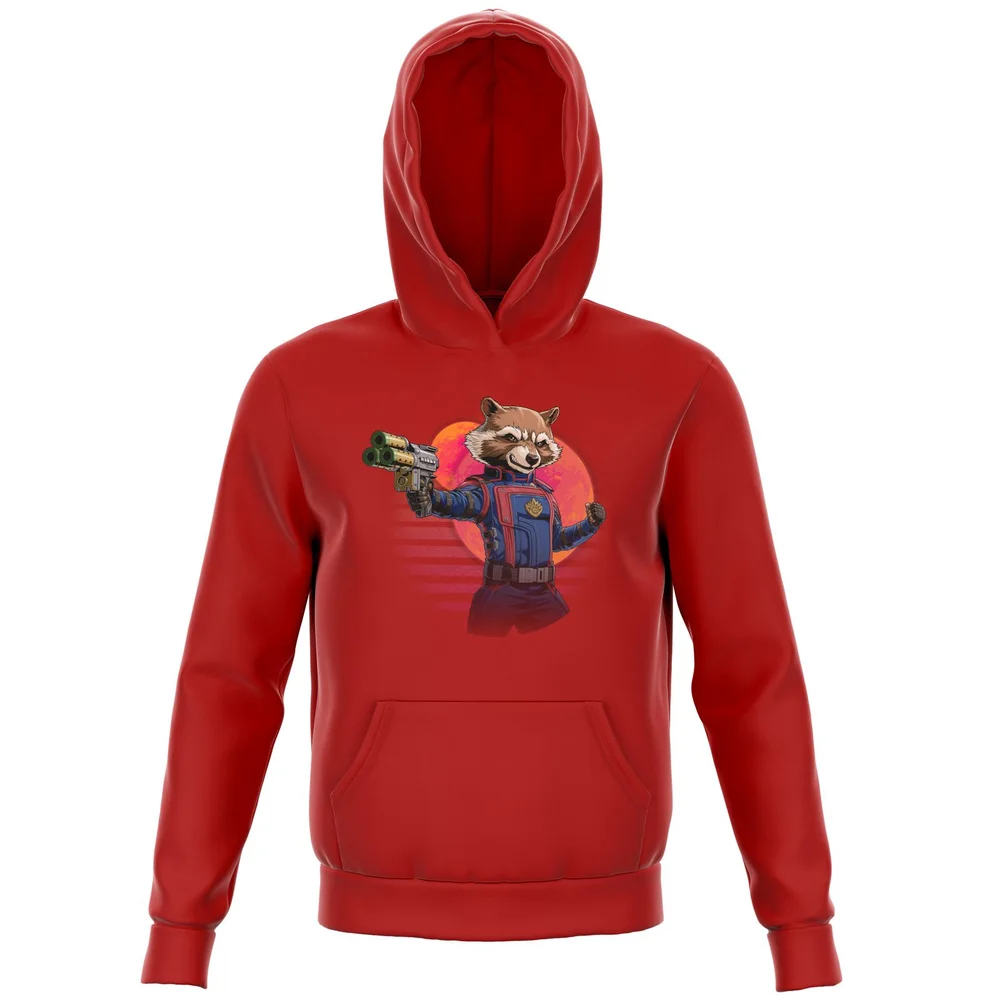 Guardians of the Galaxy Retro Rocket Raccoon Kids' Hoodie - Red - 98/104 (3-4 jaar) Afbeelding 1