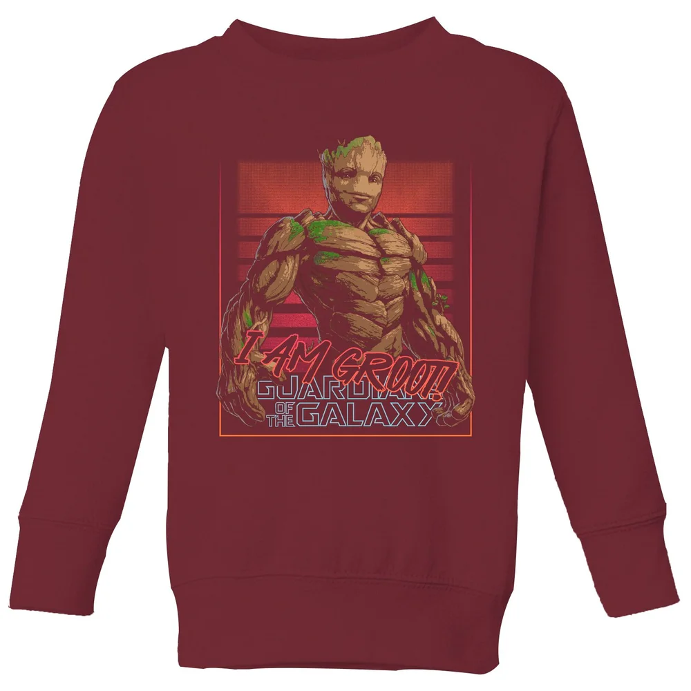 Guardians of the Galaxy I Am Retro Groot! Kids' Sweatshirt - Burgundy - 98/104 (3-4 jaar) Afbeelding 1