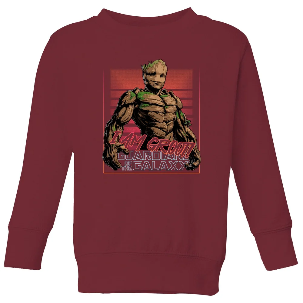 Guardians of the Galaxy I Am Retro Groot! Kids' Sweatshirt - Burgundy - 98/104 (3-4 jaar) Afbeelding 1