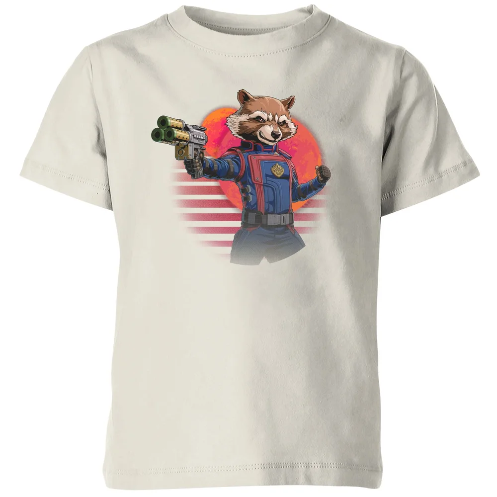 Guardians of the Galaxy Retro Rocket Raccoon Kids' T-Shirt - Cream - 98/104 (3-4 jaar) Afbeelding 1