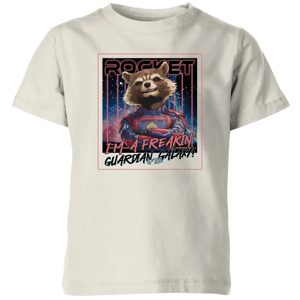 Guardians of the Galaxy Glowing Rocket Raccoon Kids' T-Shirt - Cream - 98/104 (3-4 jaar) Afbeelding 1