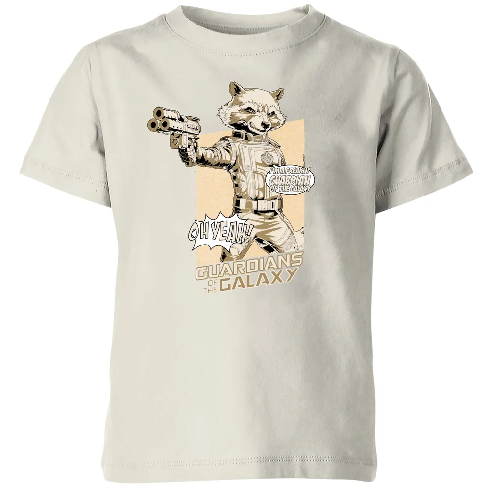 Guardians of the Galaxy Rocket Raccoon Oh Yeah! Kids' T-Shirt - Cream - 98/104 (3-4 jaar) Afbeelding 1