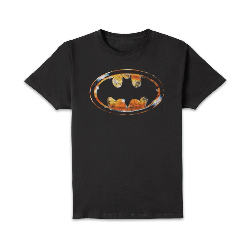 BATMAN Bat Logo Distressed Unisex T-Shirt - Black - S - Zwart Afbeelding 1