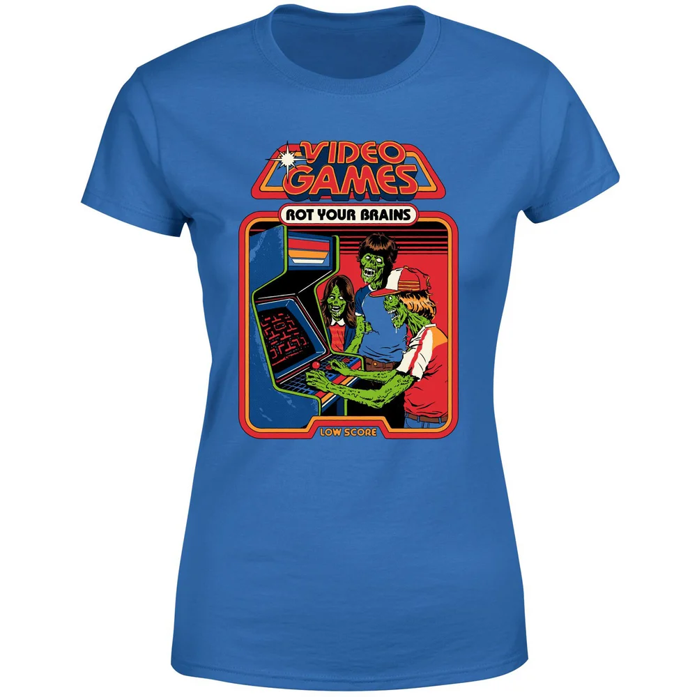 Video Games Rot Your Brains Women's T-Shirt - Blue - L - Blue Afbeelding 1