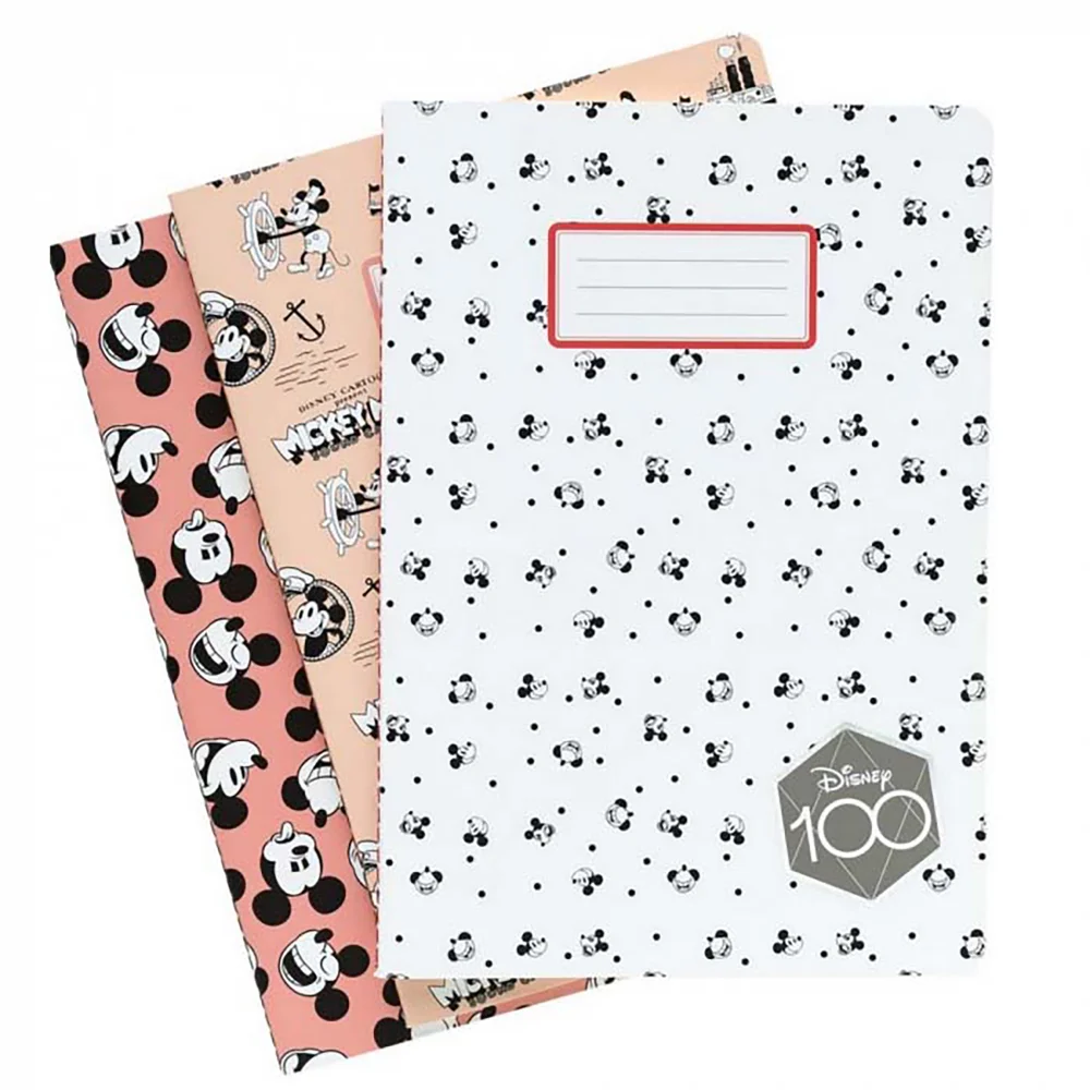 Disney Mickey 100Th Anniversary Pack Of 3 A5 Notebooks Afbeelding 1