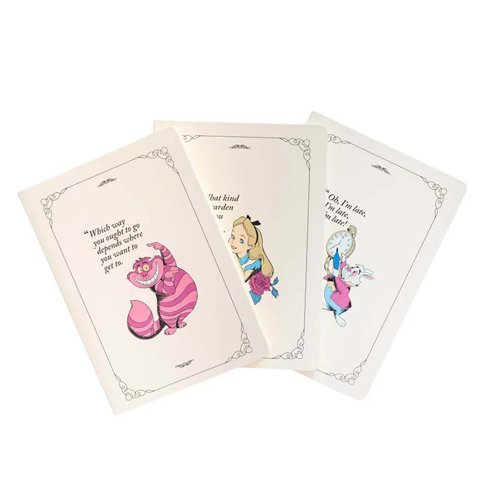 Disney Alice In Wonderland Pack Of 3 A5 Notebooks Afbeelding 1