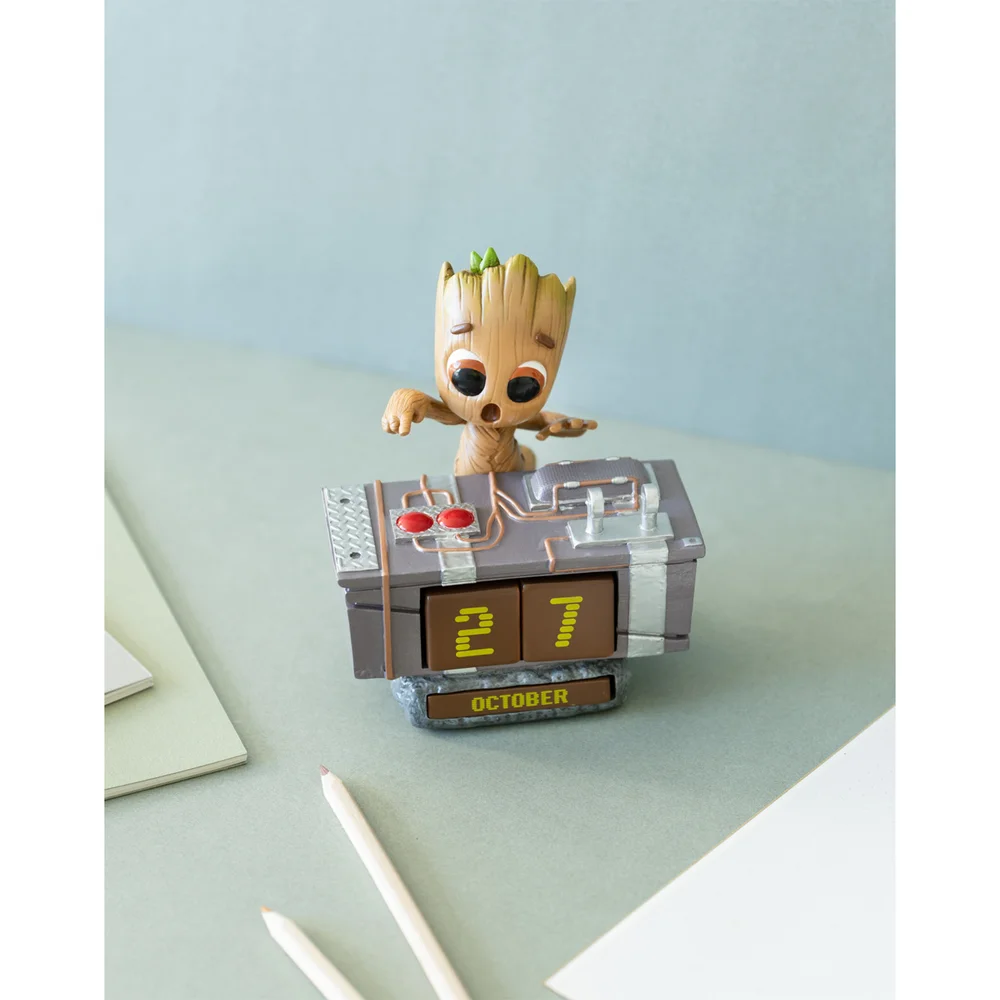Marvel Groot Death Button 3D Perpetual Calendar Afbeelding 1