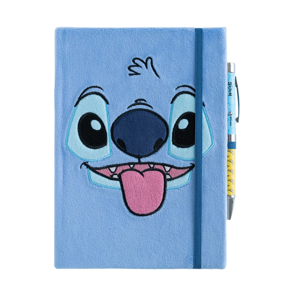 Disney Stitch Tropical A5 Premium Plush Cover Notebook With Projector Pen Afbeelding 1