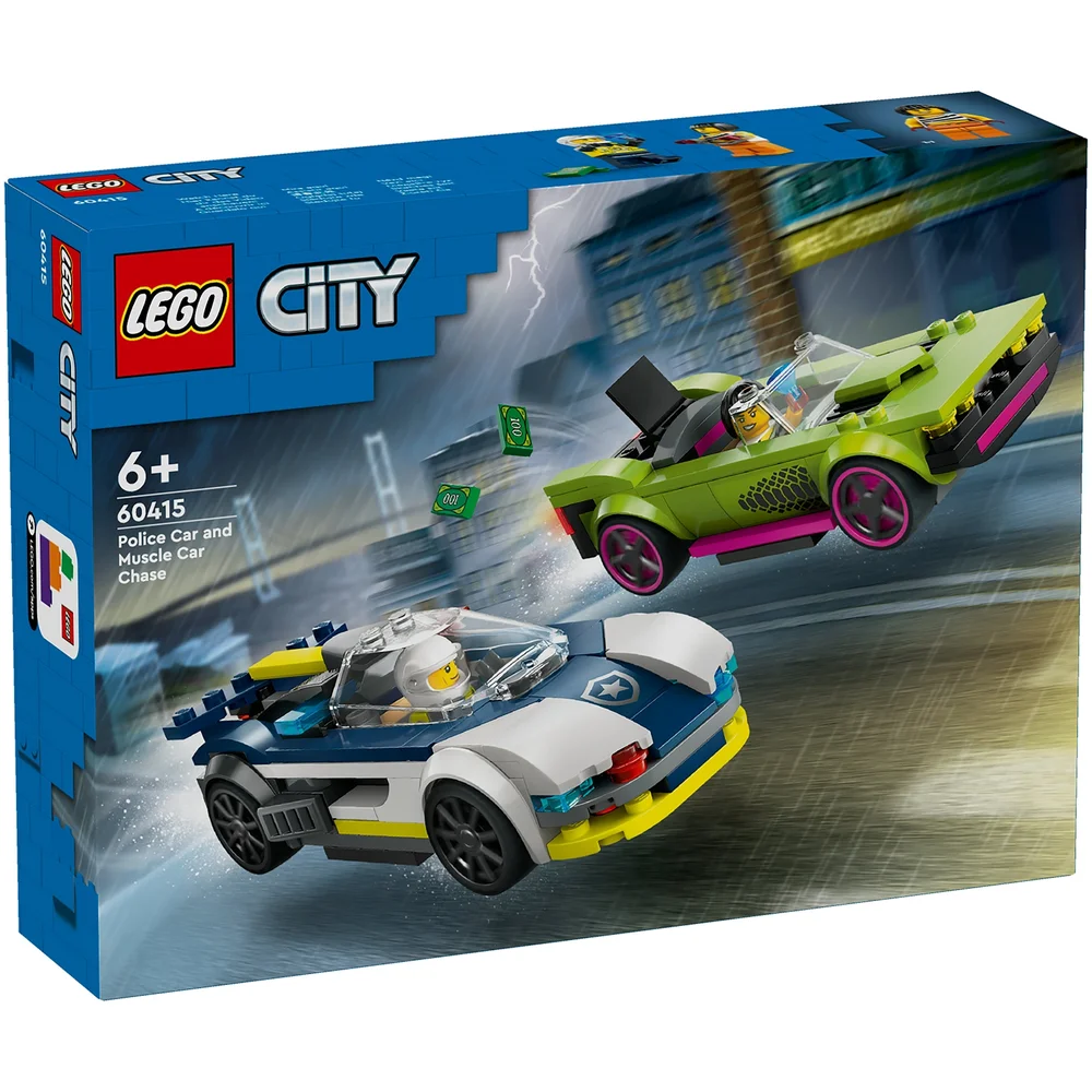 LEGO City Police Car and Muscle Car Chase Building Toy 60415 Afbeelding 1