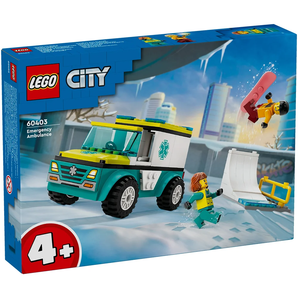 LEGO City Emergency Ambulance and Snowboarder Toys 60403 Afbeelding 1