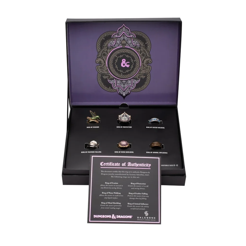 SalesOne Dungeons & Dragons Spells Adjustable Ring Set Replica Afbeelding 1