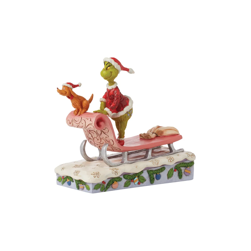 Enesco Grinch & Max on Sleigh Figurine (17cm) Afbeelding 1
