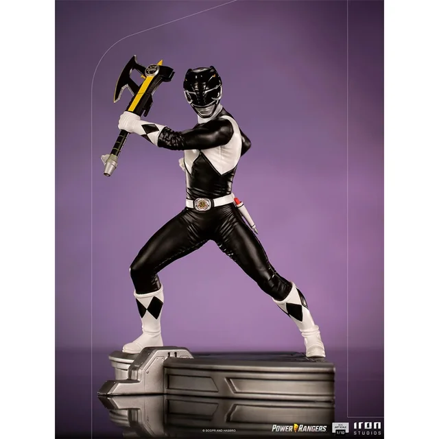 Iron Studios Black Ranger BDS Mighty Morphin Power Rangers Art Scale 1/10 Collectible Statue (17cm)