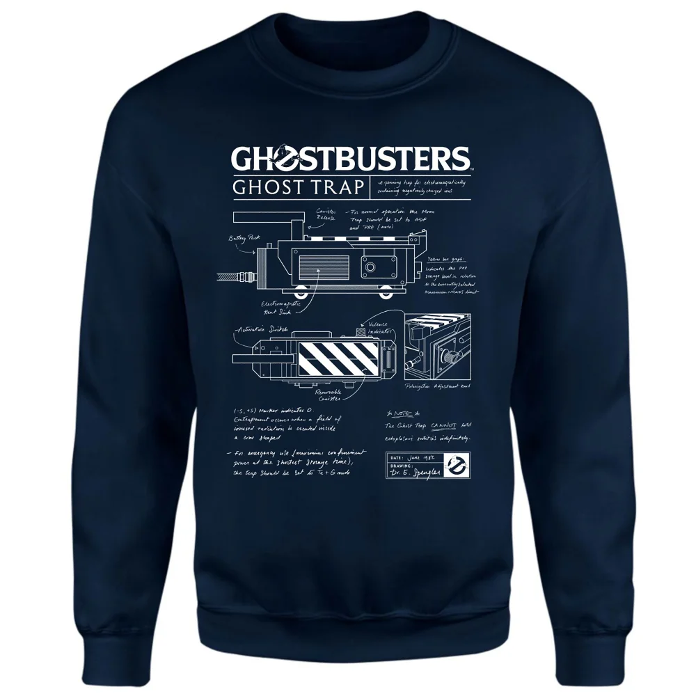 Ghostbusters Ghost Trap Schematic Sweatshirt - Navy - XS Afbeelding 1