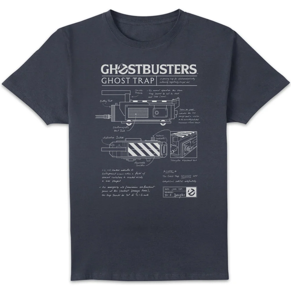 Ghostbusters Ghost Trap Schematic Men's T-Shirt - Navy - S Afbeelding 1