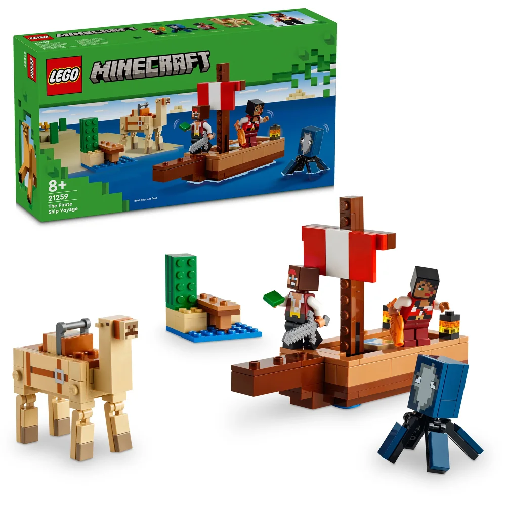 LEGO Minecraft The Pirate Ship Voyage Building Toy Set 21259 Afbeelding 1
