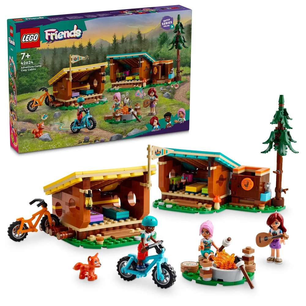 LEGO Friends Adventure Camp Cosy Cabins Building Toy 42624 Afbeelding 1