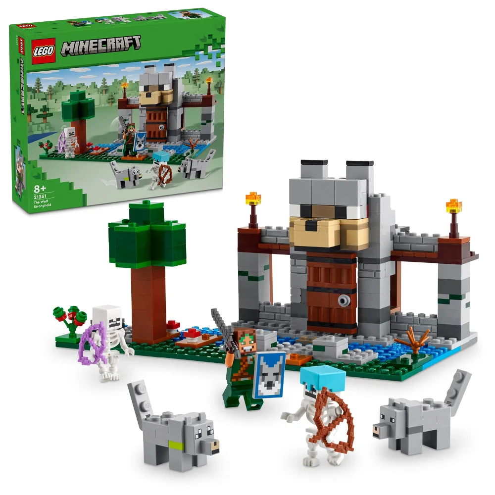 LEGO Minecraft The Wolf Stronghold Video-Game Toy Set 21261 Afbeelding 1