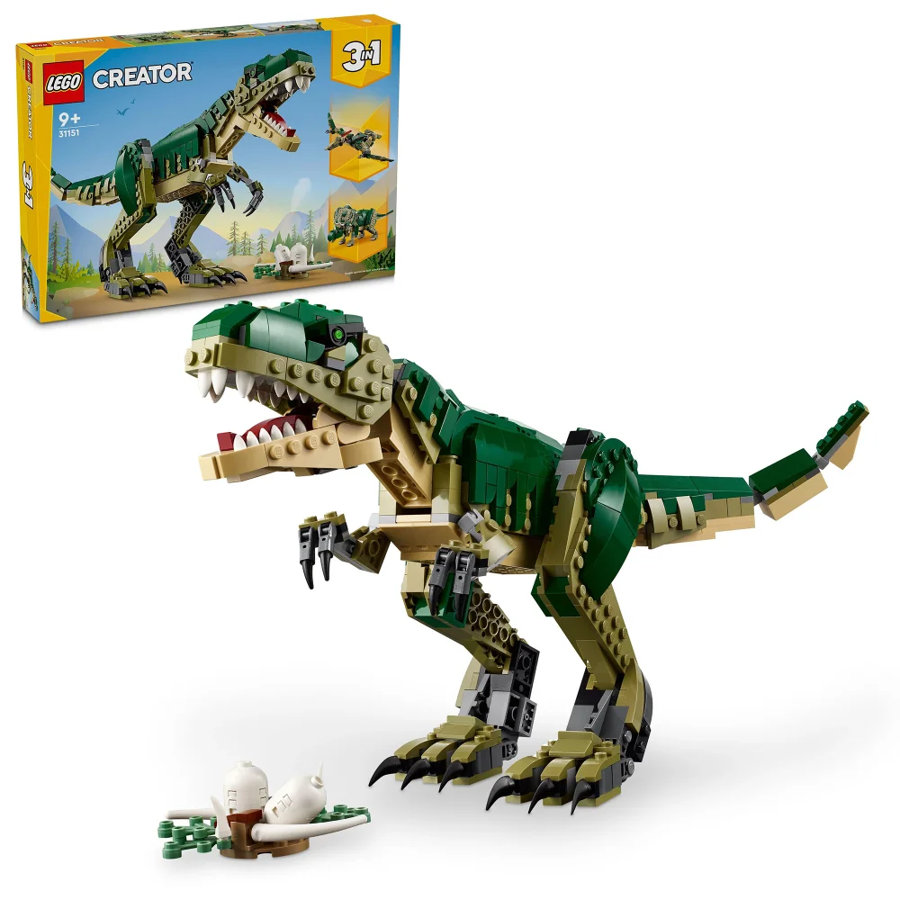 LEGO Creator 3in1 T. rex Figure, Toy Dinosaur Set 31151 Afbeelding 1