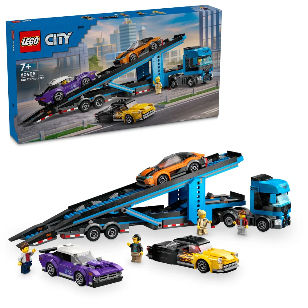 LEGO City Car Transporter Truck with Sports Cars Toy 60408 Afbeelding 1