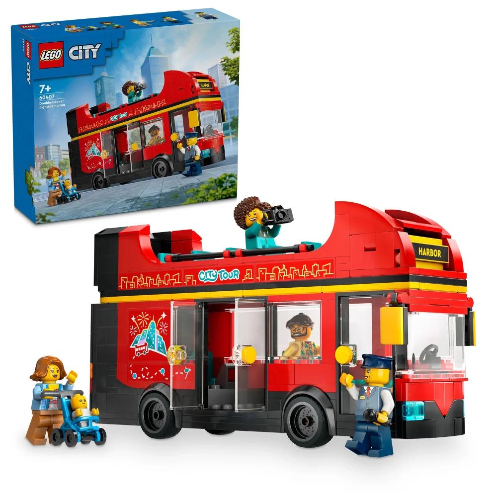 LEGO City Red Double-Decker Sightseeing Bus Toy Set 60407 Afbeelding 1