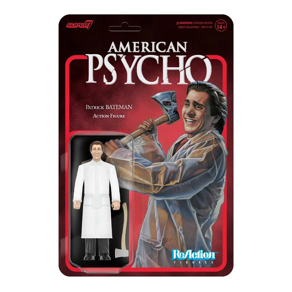 Super7 American Psycho ReAction Wave 1 - Patrick Bateman (Raincoat) Action Figure Afbeelding 1