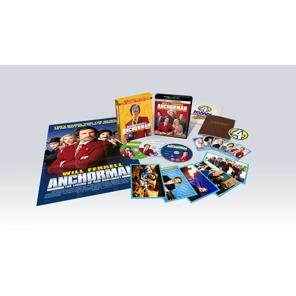 Anchorman: The Legend of Ron Burgundy 20th Anniversary 4K Ultra HD Collector Edition (Includes Blu-ray) Afbeelding 1