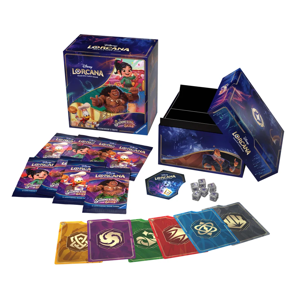 Disney Lorcana Trading Card Game Shimmering Skies Ilumuneer's Trove Set Afbeelding 1