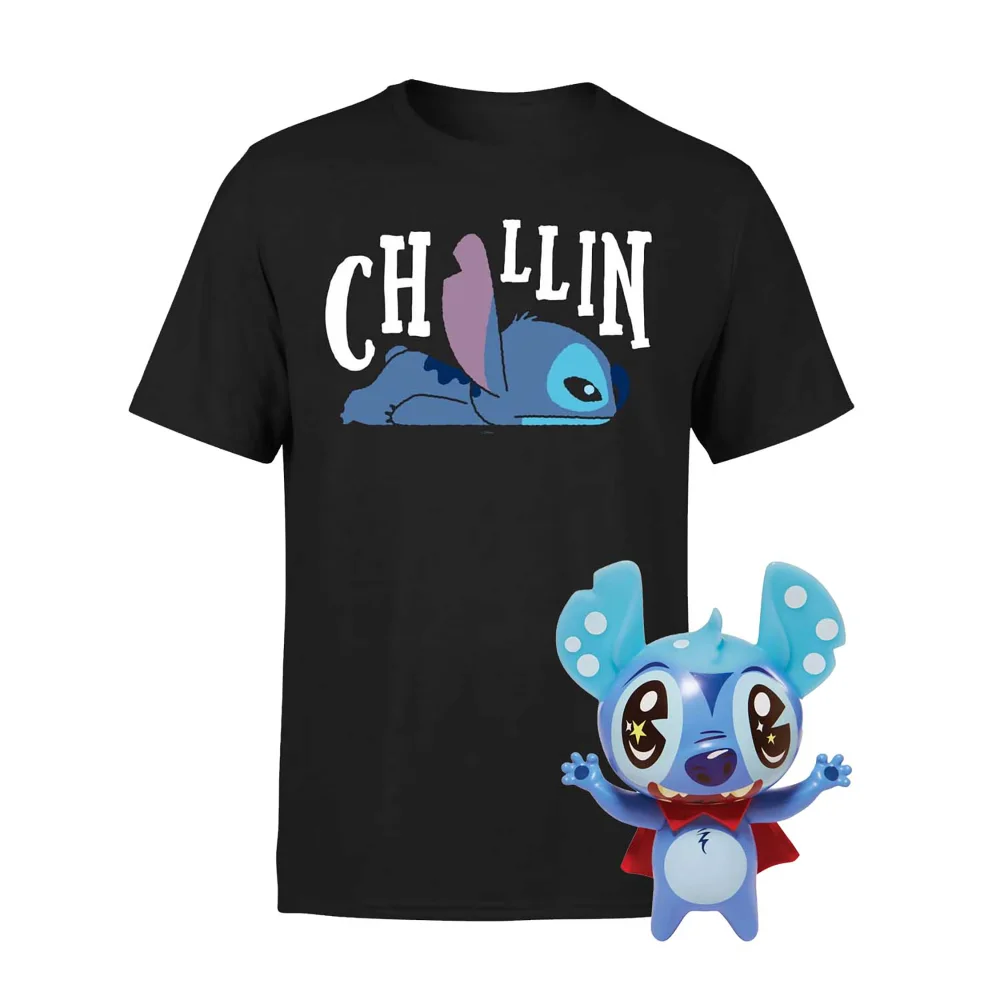 Miss Mindy Presents Disney Super Hero Stitch Vinyl Figurine & T-Shirt Bundle - Adults - XXL Afbeelding 1