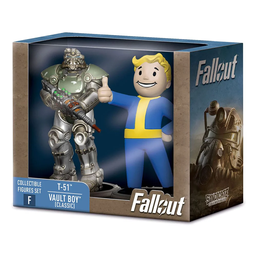 Fallout Mini Figures 2-Pack Set F Raider & Vault Boy (Strong) 7 cm Afbeelding 1