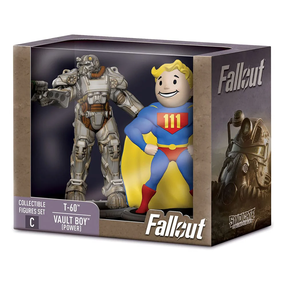 Fallout Mini Figures 2-Pack Set C T-60 & Vault Boy (Power) 7 cm Afbeelding 1