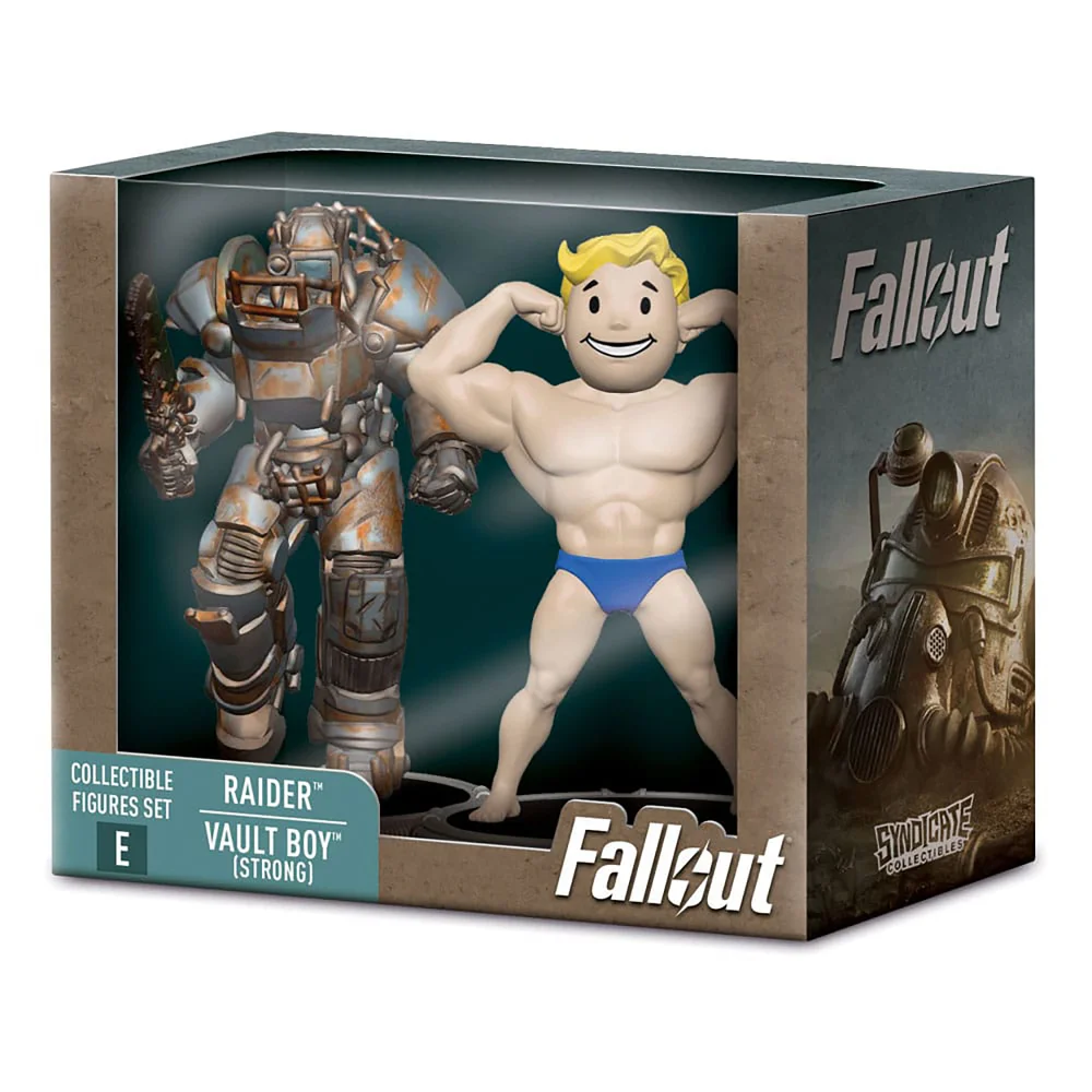 Fallout Mini Figures 2-Pack Set E Raider & Vault Boy (Strong) 7 cm Afbeelding 1