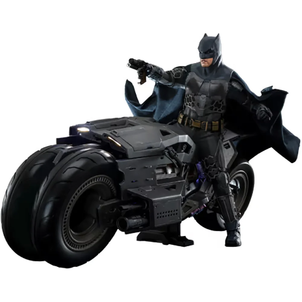 Hot Toys 1:6 Scale DC Comics The Flash Movie Batman and Batcycle Statue Afbeelding 1