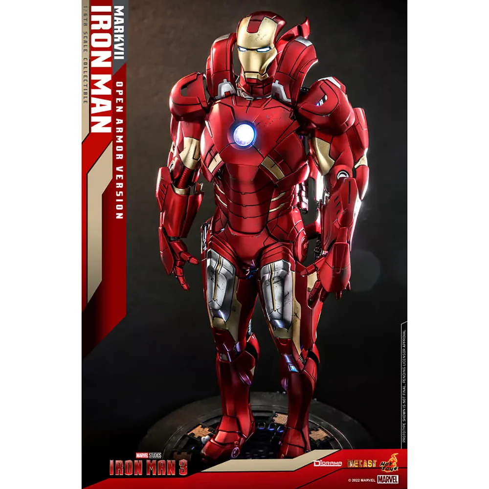 Hot Toys 1:6 Scale Marvel Iron Man 3 - Iron Man Mark VII Open Version Statue Afbeelding 1