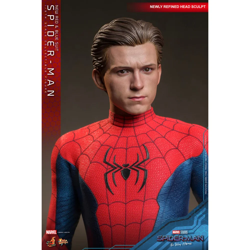 Hot Toys 1:6 Scale Marvel Spider-Man: No Way Home Spider-Man New Red And Blue Suit Statue Afbeelding 1