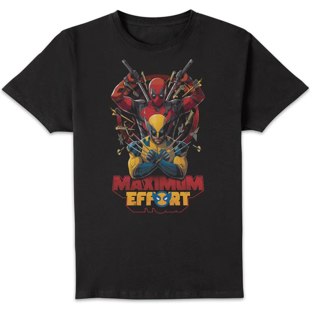 Deadpool & Wolverine Maximum Effort Unisex T-Shirt - Black - XS Afbeelding 1