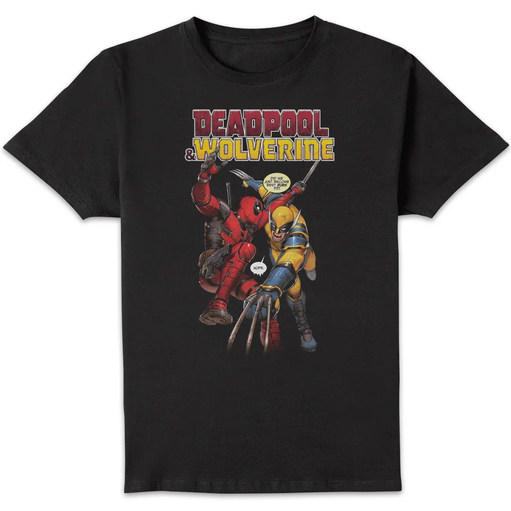 Deadpool & Wolverine Fight Unisex T-Shirt - Black - XS Afbeelding 1