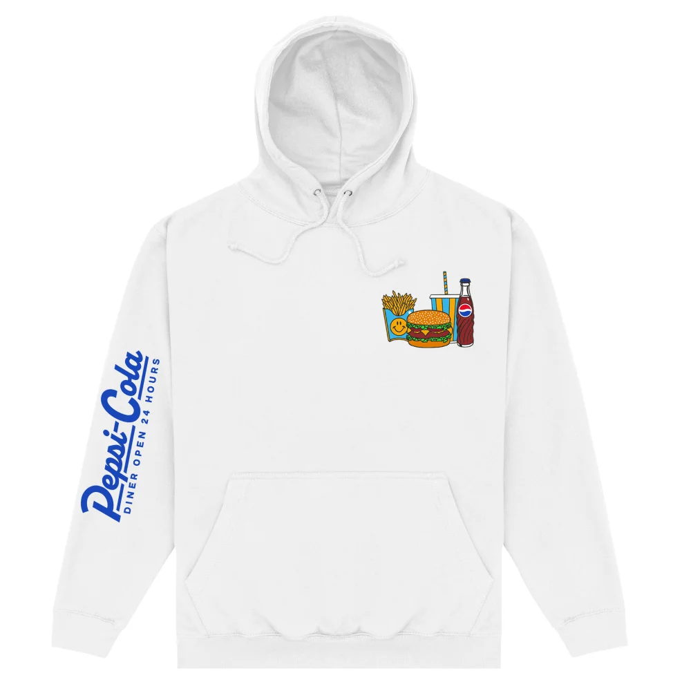 Pepsi Co. Diner Open 24 Hours Hoodie - White - S Afbeelding 1