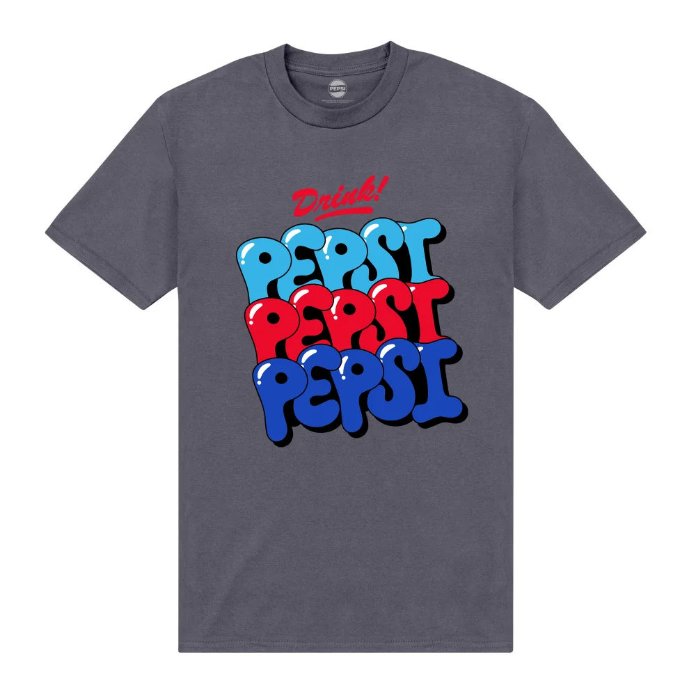Pepsi Co. Bubble Text Men's T-Shirt - Charcoal - L Afbeelding 1